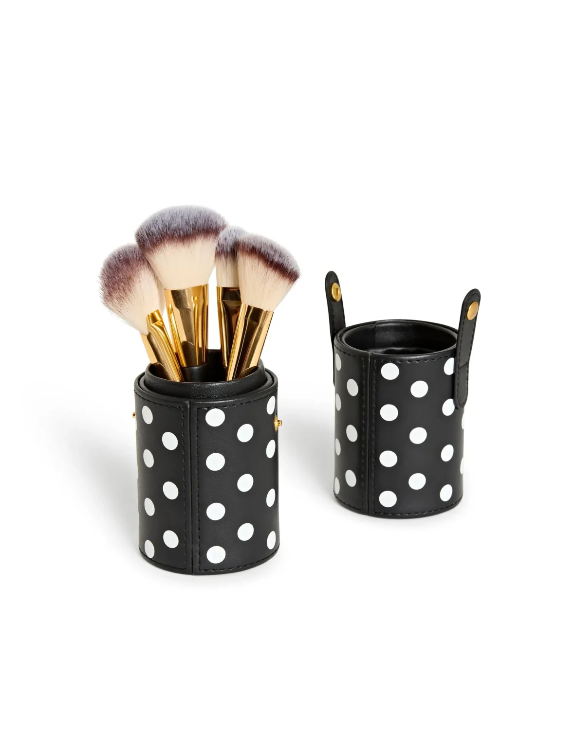 Polka Dot 4 Piece Brush Set with Case Isaac Mizrahi