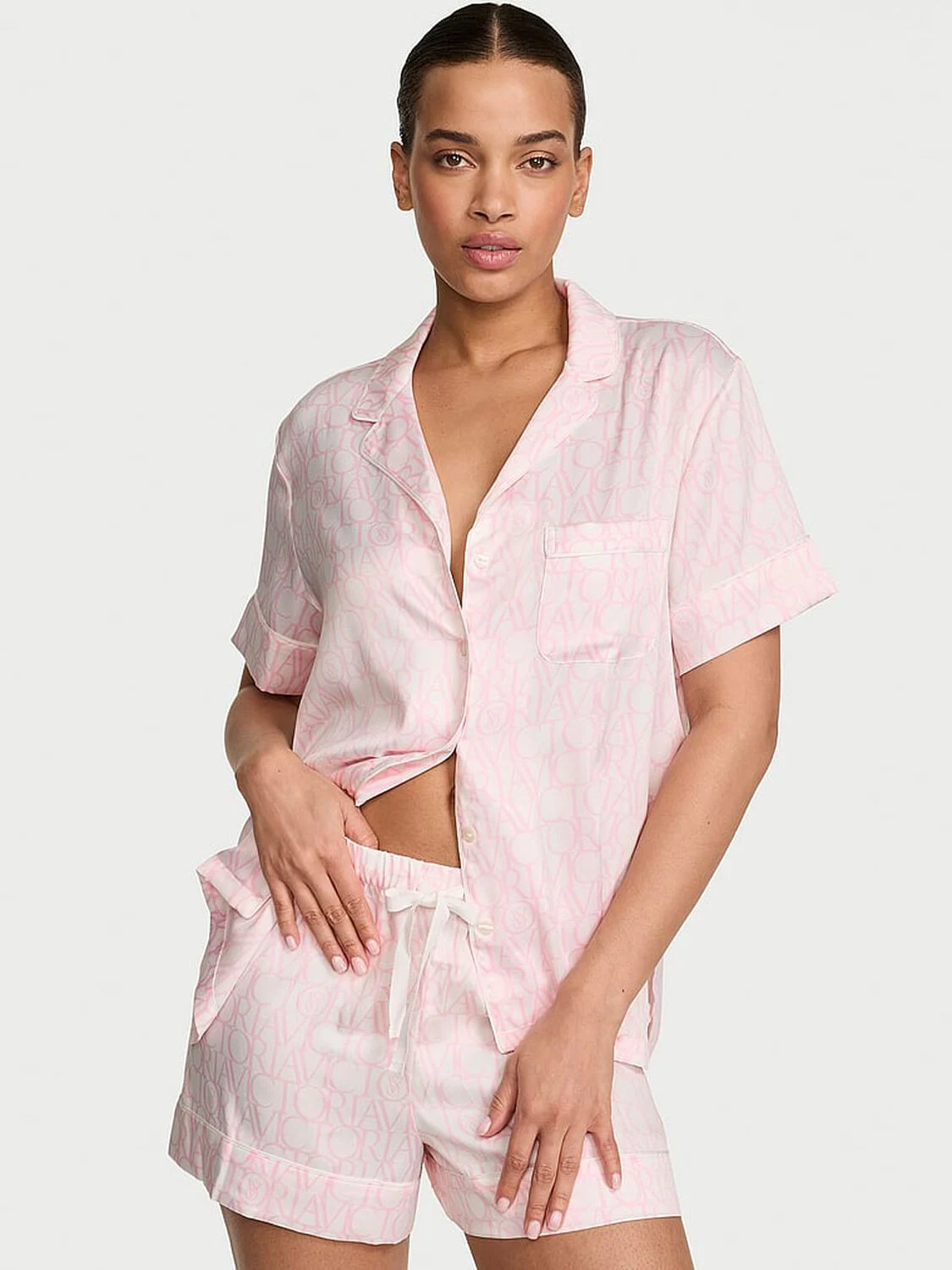 Glazed Satin Short Pajama Set