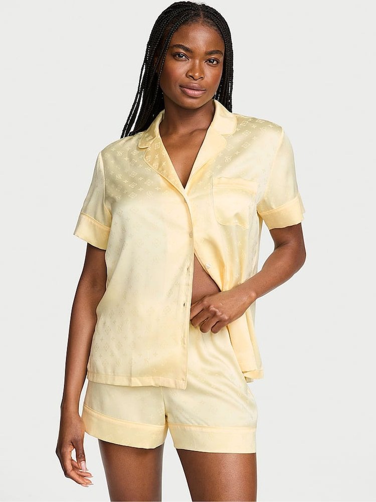 Glazed Satin Short Pajama Set